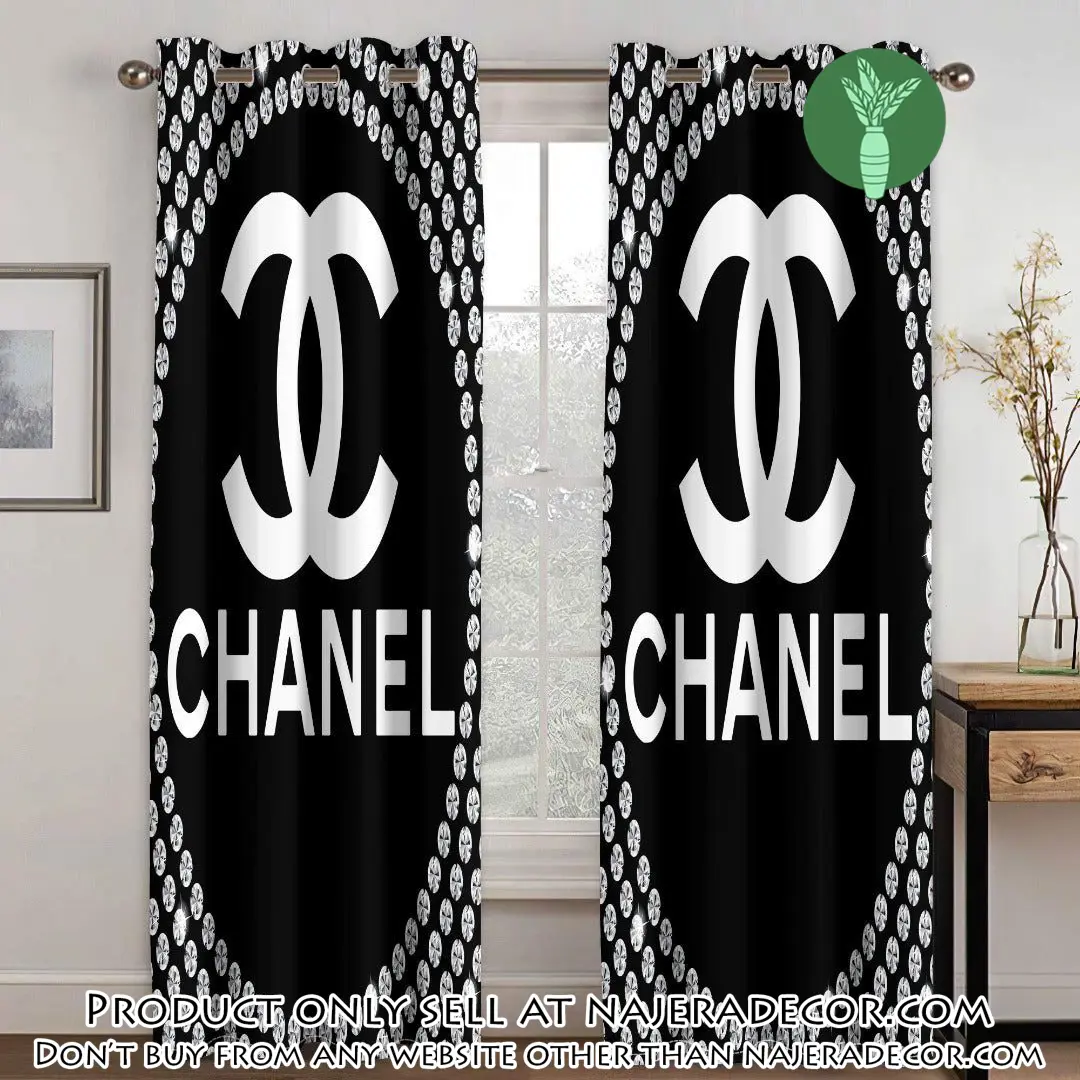 Chanel black premium window curtains hot  set wc108 njr3142203